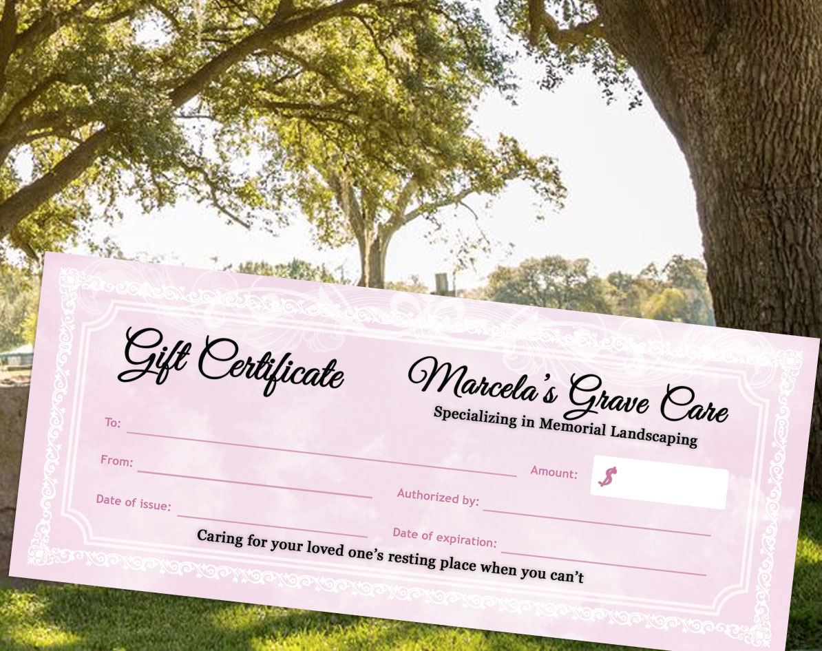 Marcelas Grave Care Gift Certificate